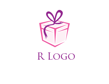 line art gift box logo