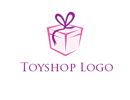 line art gift box logo