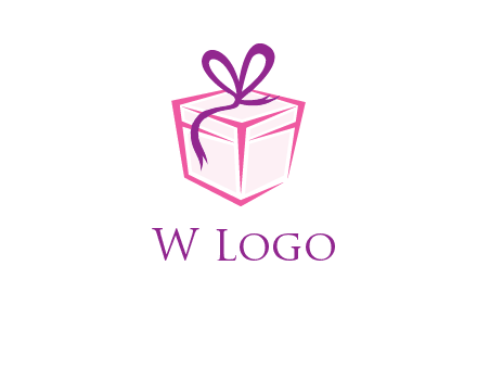 line art gift box logo