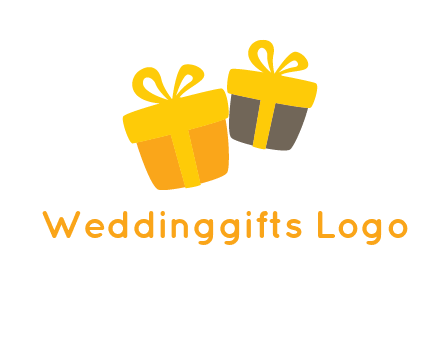 two gift box with ribbon logo