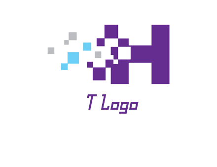 letter h pixels logo