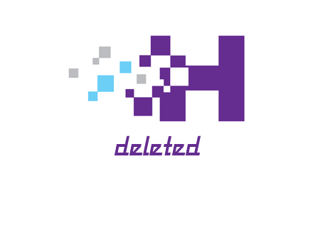 letter h pixels logo