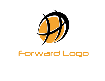 abstract basketball letter h logo