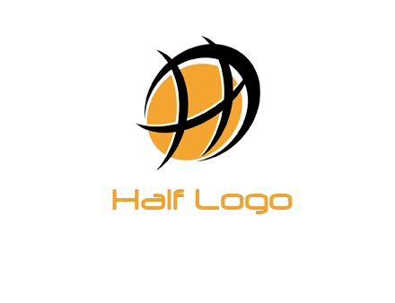 abstract basketball letter h logo