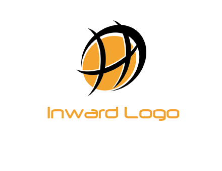 abstract basketball letter h logo