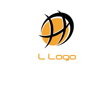 abstract basketball letter h logo