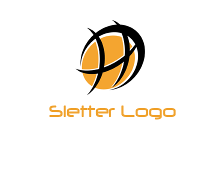 abstract basketball letter h logo