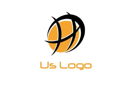 abstract basketball letter h logo