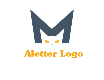 cat face letter m logo