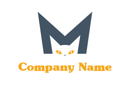 cat face letter m logo