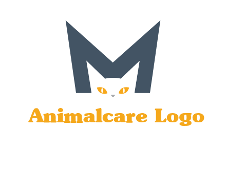 cat face letter m logo