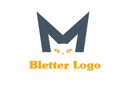 cat face letter m logo