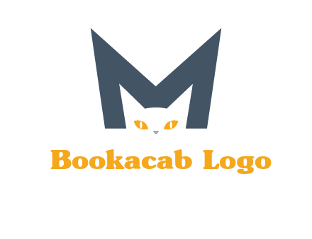 cat face letter m logo