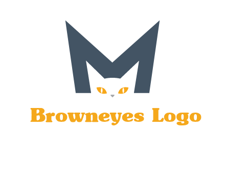 cat face letter m logo