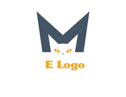 cat face letter m logo