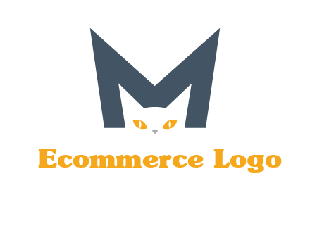 cat face letter m logo