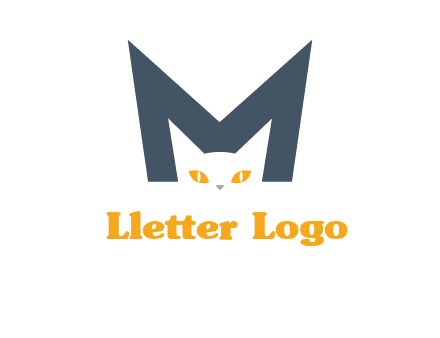 cat face letter m logo