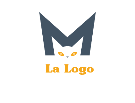 cat face letter m logo