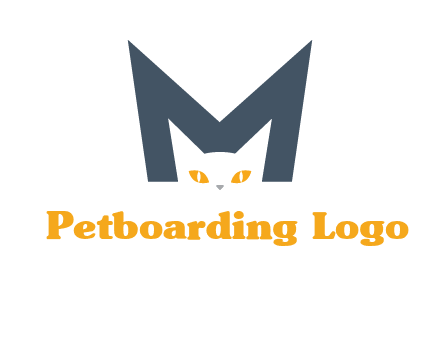 cat face letter m logo