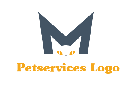 cat face letter m logo