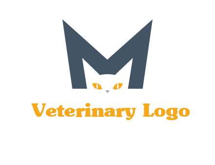 cat face letter m logo