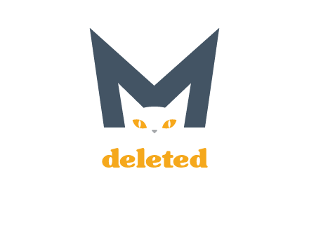 cat face letter m logo