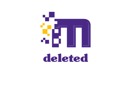 letter m pixels logo