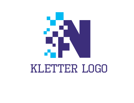 letter n pixels logo