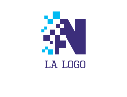 letter n pixels logo