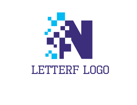 letter n pixels logo