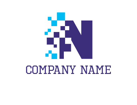 letter n pixels logo