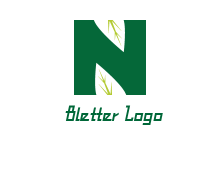 leaves letter n logo