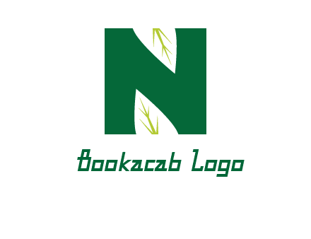 leaves letter n logo