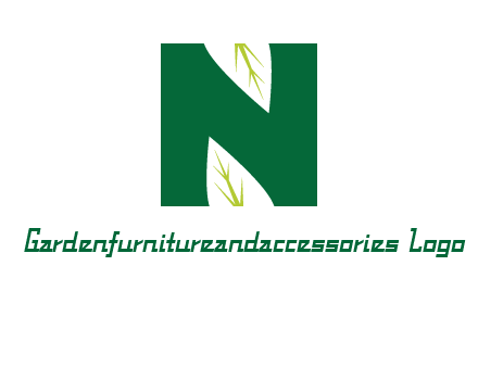 leaves letter n logo