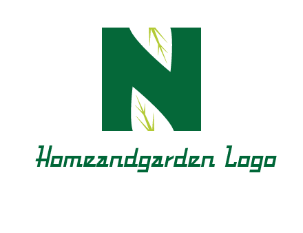 leaves letter n logo