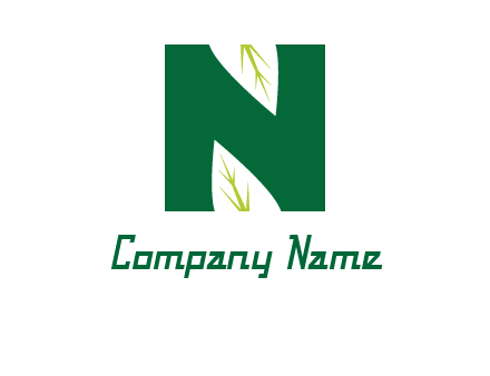 leaves letter n logo