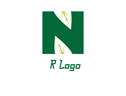 leaves letter n logo