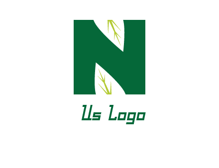 leaves letter n logo