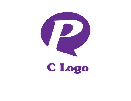 letter P speech bubble logo