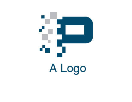 letter p pixels logo