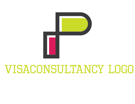 geometric letter p Logo