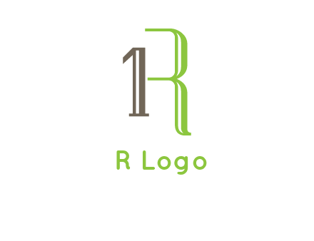 Number one and letter R logo