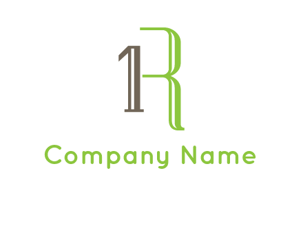 Number one and letter R logo