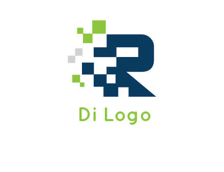 letter R pixels logo