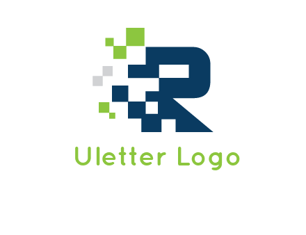 letter R pixels logo