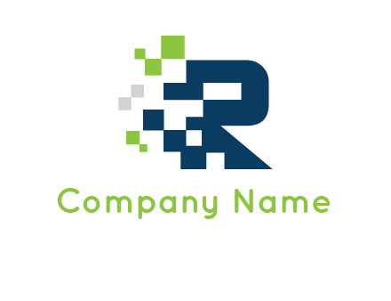 letter R pixels logo