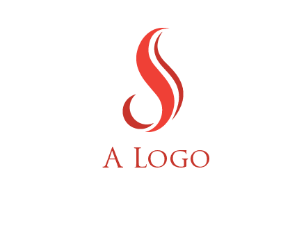 flame in Letter s shape logo