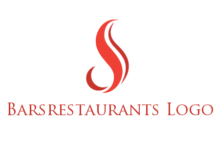 flame in Letter s shape logo