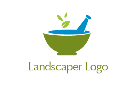 leaves in pestle mortar pharmacy logo