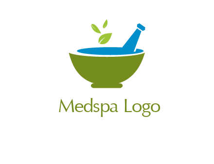 leaves in pestle mortar pharmacy logo